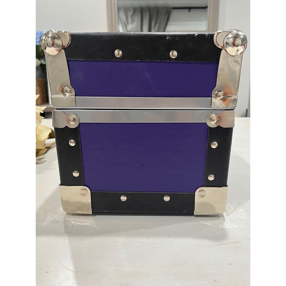 Mini Bunk Trunk camp lock box Purple Storage Box Organizer Keepsake 14 x 8 x 8 - Picture 9 of 12